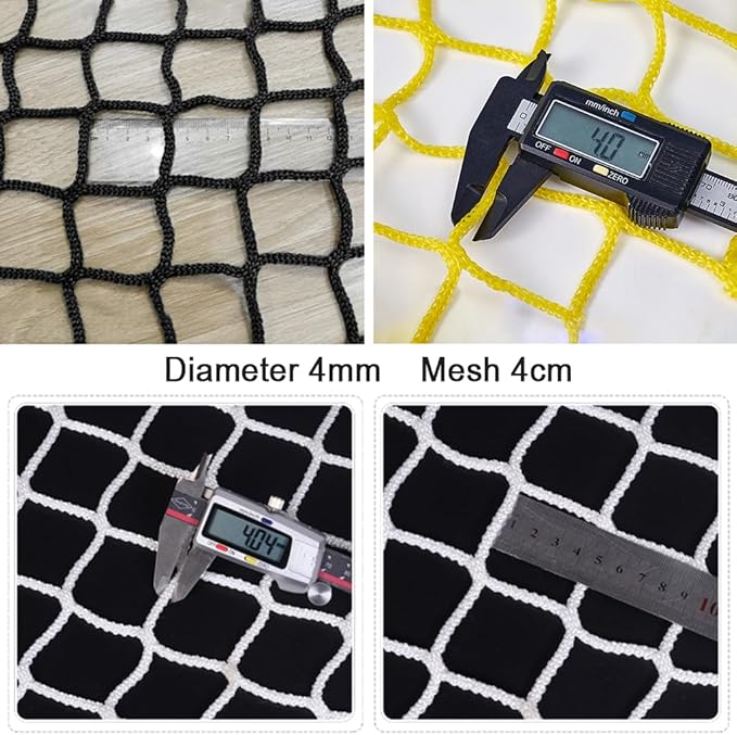 Store Partition Net In Black Knotless Polyester,Scenic Area Fall Protection Nets Mesh Hammock,Balcony Stairs Safety Protective Netting,Kids Playground Fence R(Size:2M×7M(6.5FT×22.9FT),Color:Black)