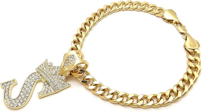 Initial Letter Cuban Chain Dog Chain Pet Chain Pet, Cat, Puppy Necklace (S, 30")