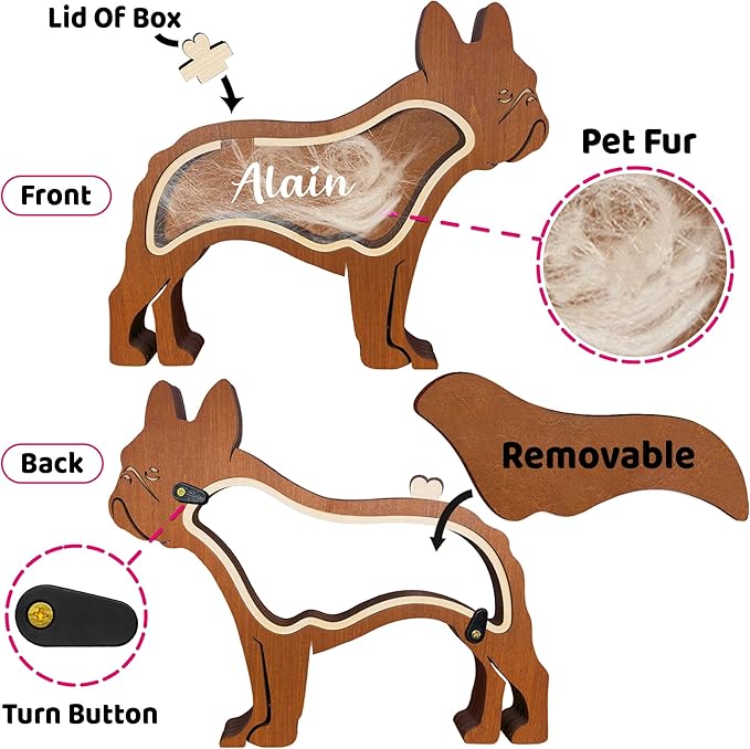 Personalized Golden Retriever Ashes Keepsake Box Wooden Pet Fur Gifts Unique Dog Shape Standable Table Decor Memorial Display Box for Small Urns Idea Gift Pet Lover Family Friend Storing Hair Teeth