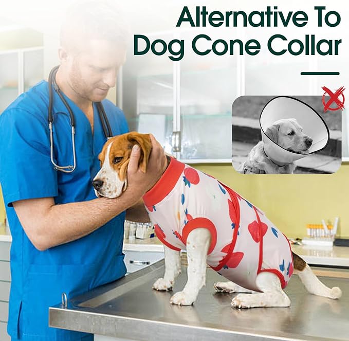 Kuoser Dog Recovery Suit After Surgery, Dog Surgery Suit Female Spay, Male Neuter, Anti-Licking Pet Onesie, Surgical Recovery Bodysuit for Abdominal Wounds,Skin Disease, E-Collar Cone Alternative, 2XL