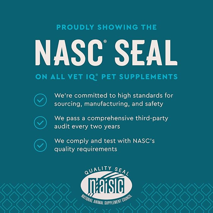 VetIQ Glucosamine Hip & Joint Supplement for Dogs, 60 Soft Chews, Joint Support Supplement with MSM and Krill, Dog Health Supplies Large & Small Breed, Chicken Flavored Chewables