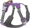 No Pull Dog Harness – Adjustable Reflective Nylon Vest for Small Medium Large Dogs, Escape Proof Training Harness with Leather Control Handle, Lightweight Aluminum Hardware (Purple, L)