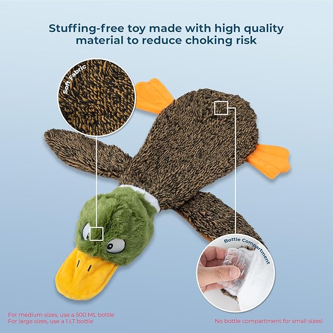 Best Pet Supplies Squeaky Dog Toys with Soft Durable Fabric for Small, Medium and Large Pets Interactive Toy for Indoor Play, Supports Active Biting and Play - 1Wild Duck, Alligator, Large
