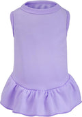 Dog Dresses Cat Skirt Solid Color Dog Clothes Summer Sleeveless Puppy Girl Clothes for Small Pet Dogs Cats (Light Purple, X-Small)