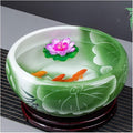 Fish Bowls Hydroponic Plant Container Ceramic Goldfish Bowl Fish Tank Hand-painted Desktop Large Lucky Turtle Tank Narcissus Lotus Pot Tank Aquarium Starter Kits Aquarium Entry Fish Tank ( Color : B ,