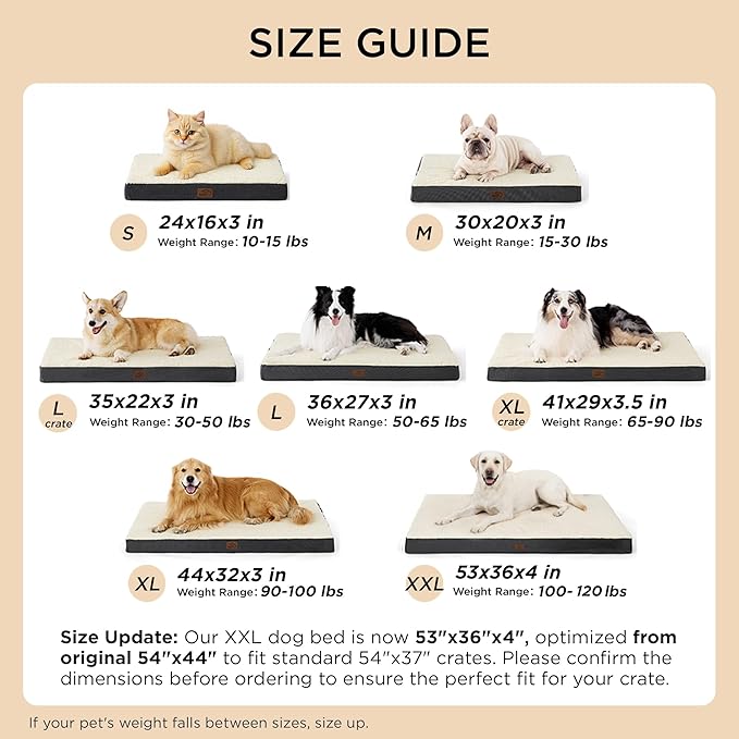 Bedsure Dog Bed for Small Dogs - Comfy Flat Puppy Beds with Removable Washable Cover, Orthopedic Egg Crate Foam Pet Mat, Suitable for Pet Up to 15 lbs