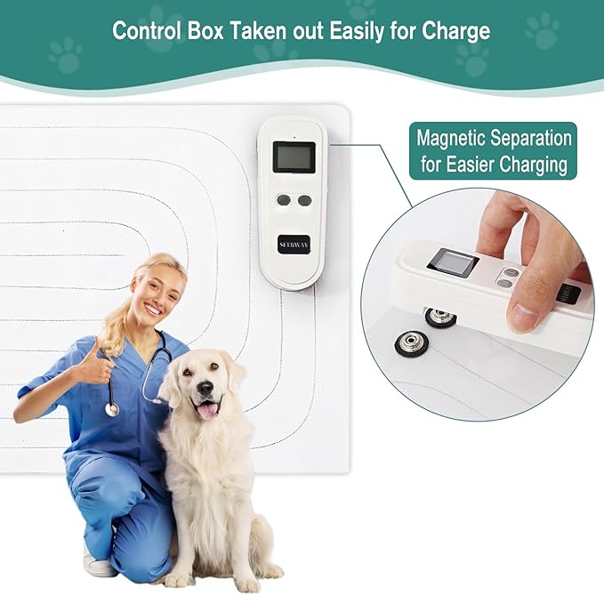 SEERWAY 2 Rechargeable Pet Shock Mats Same Size, Cat Repellent Pad, Cat Deterrent Mat, Electric Training Mat Keeps Dogs and Cats Off Sofa, Couch, Bed and Countertop (22"x14")