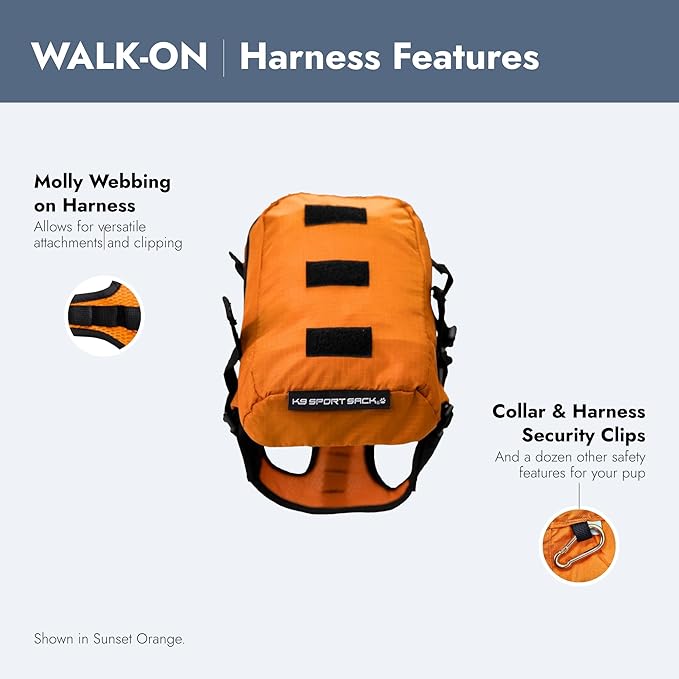K9 Sport Sack Walk-On - Large, Buttercup Yellow - Ideal for Dogs with 20-22” Back Length - Lightweight, Packable, Backpack-Style Carrier - Includes Compatible Harness & Storage Bag