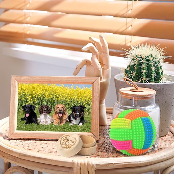 CJiangpo Dog Memorial Keepsake Box, Wooden Pet Urns Memorial Gifts for Loss of Dog Cat Hair Ashes Container Remembrance Pet Loss Sympathy Gifts 1Pcs