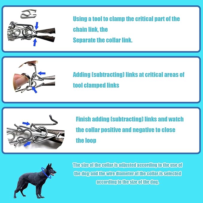 Dog Training Collar, Adjustable Dog Pinch Collar with Quick Release Buckle, No Pull Collar for Small Medium Large Dogs, Extra Link and Caps (S (Neck: 13"-17'' 2.25mm))
