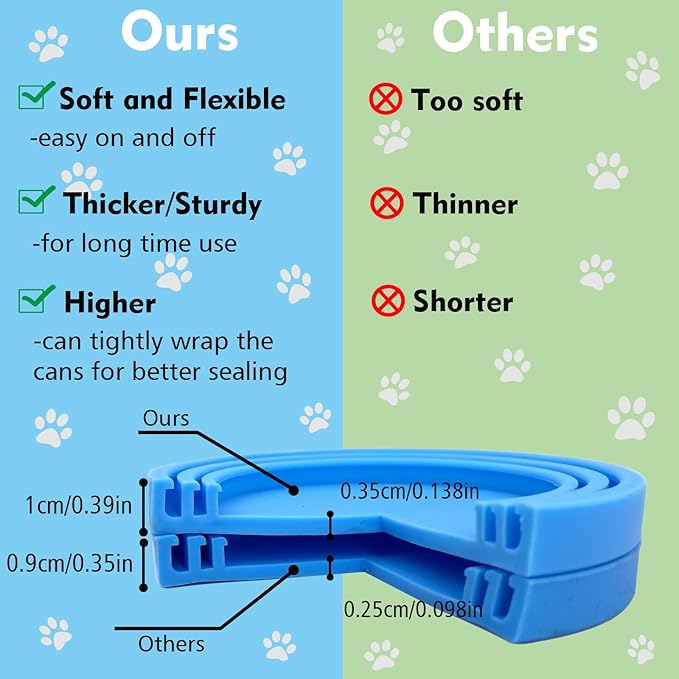 Comtim Pet Food Can Cover Silicone Can Lids for Dog and Cat Food(Universal Size,One fit 3 Standard Size Food Cans) (Blue/Purple)