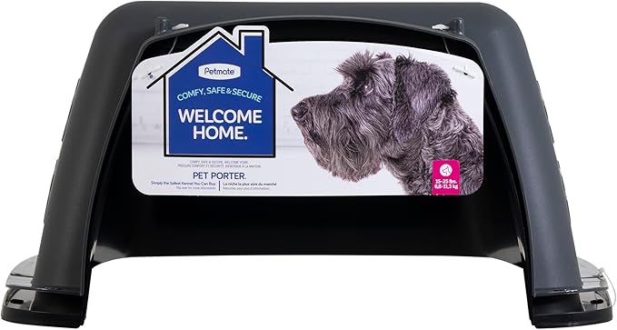 Petmate Pet Porter Fashion Dog Kennel 26", Parisian Blue & Black, for Pets 20-25lbs, Made in USA