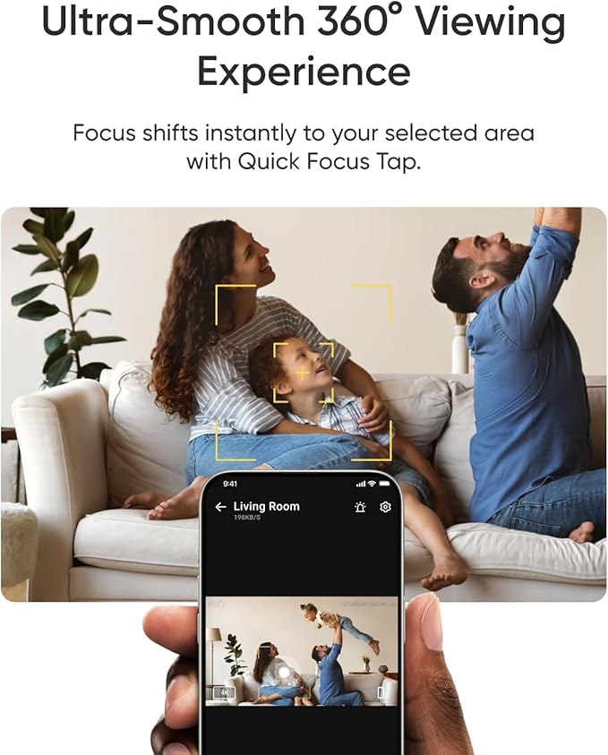 eufy Indoor Cam E30, Latest Generation, 4K UHD Security Camera, Pet/Dog/Baby Camera with Phone app, Color Night Vision, Human/Pet Auto Tracking, 360 Pan-Tilt, Works with Homekit (Renewed)