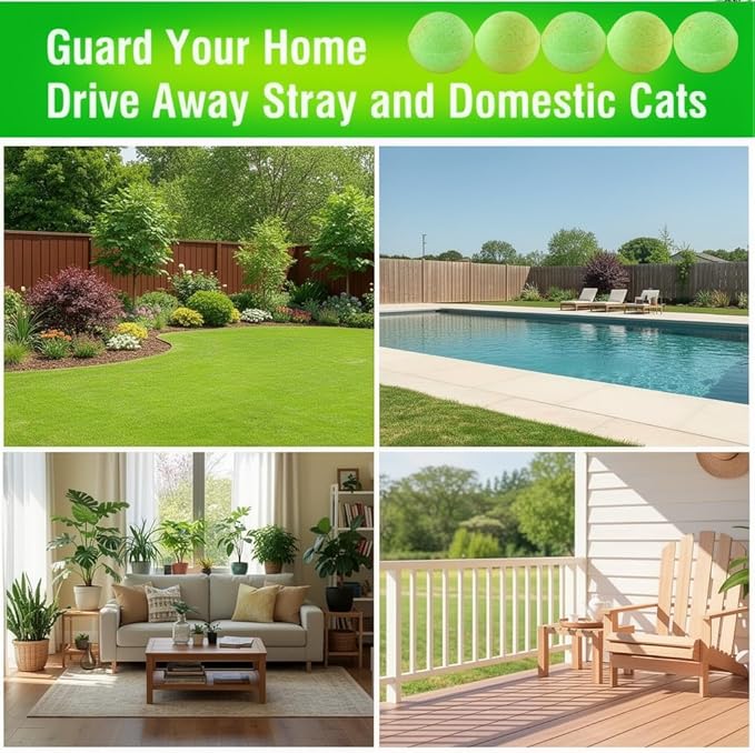 8pcs Cat Repellent Outdoor to Keep Cats Away, Natural Peppermint Oil Cat Deterrent Outdoor and Indoor, Keep Cats Out of Yard, Protect Your Yard and Furniture