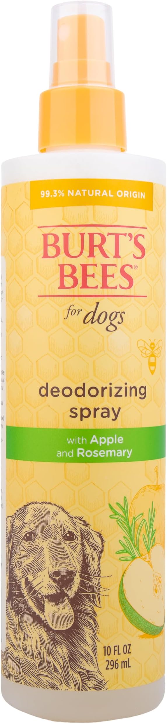 Burt's Bees for Pets Deodorizing Spray for Dogs with Apple and Rosemary, 99.7% Natural Origin Formulas, Waterless Dog Shampoo - Gentle Dry Shampoo for Dogs, Best Dog Shampoo, 10 oz