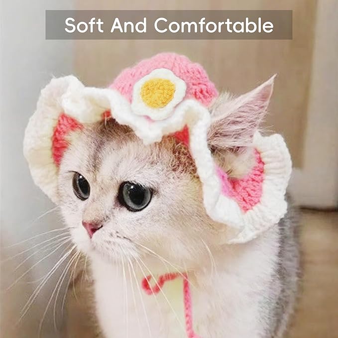 Cat Hat for Cats, Pet Cute Halloween Christmas Party Costume Accessories Headwear Comfortable for Puppy Cat Kitten Pet Puppies 11-14" (Pink)