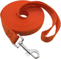 Nylon Training Dog Leash for Small Medium Large Dogs, 15ft 20ft 30ft 50ft Long Leash Dog/Puppy Lead for Obedience Recall Training, Camping (20ft, Orange)