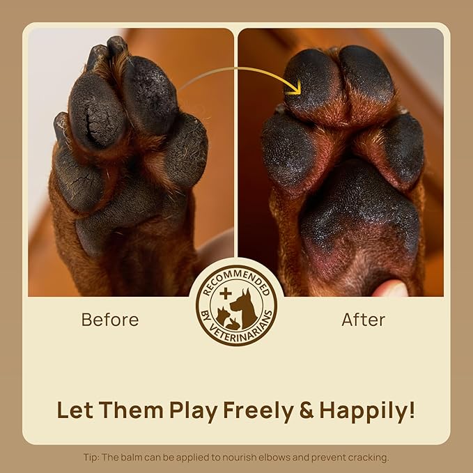 HICC PET Dog Paw Balm 1.06 oz Value Pack for Dogs & Cats, All-Natural Paw Balm Dogs Lick Safe, Moisturizing and Healing Dry Cracked Paws, Improves Rough Paws Relieves Odor, Horse Hoof, Joint Care