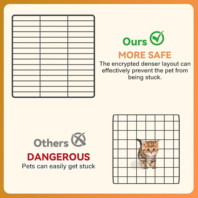 Cat Cage, 3-Tier DIY Catio Cat Enclosures, 36" x 16" x 36" Cat Playpen Indoor & Outdoor with Hammock, Detachable Metal Wire Kennel Cats Crate, 3x1x3 Exercise Place for 1-2 Kitten/Squirrel