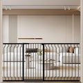 ALLAIBB Black 40.55" Extra Tall Wide 57.48-73.62" Baby Gate Pressure Mounted Walk Through Child Kids Safety Toddler Tension Pet Dog Gates with Extension for Doorways Kitchen