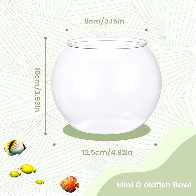 Fish Bowl - Clear Shatter-Resistant Aquarium Container for Stylish Display, Sturdy Acrylic Material with Wide Opening, Decorative Bowl for Table Centerpiece Party Decorations Home Event or Indoor Use