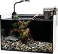 Nano Nature Aquarium Kit,2.8 Gallon Small Aquarium Set Glass Fish Tank with Waterfall Filter and Light for Beginners and Children to Keep Betta Fish, Goldfish, Shrimp, and Aquatic Plants