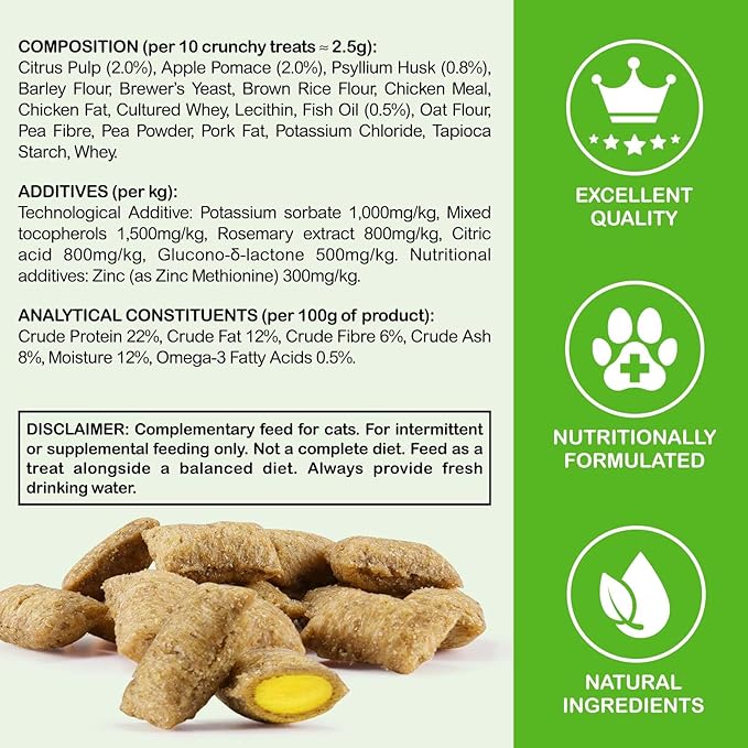 Hairball Control Cat Treats - Cat Hairball Remedy & Relief for Cats - Cat Hairball Control with Psyllium Seed Husk and Vitamins, Promotes Skin & Coat, Digestive, Urinary Health (1 Pack 100g)