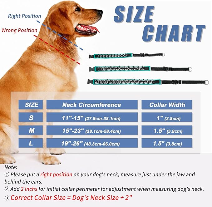 Martingale Collar - Hidden No Pull Dog Collar with Buckle, Reflective Nylon Adjustable Limited Slip Collar for Large, Medium, Small Dogs - Anti Pull Training Walking S Green