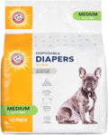 Arm & Hammer for Pets Disposable Female Dog Diapers with Odor Control and Wetness Indicator, Leak Resistant Dog Diapers for Incontinence and Heat Cycles, Size Medium 16.5–21 in Waist, 12 Count - 2 Pk