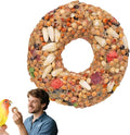 Bird Treats - Parakeet Toys, Grain Teether Supplies | Donut Shape Chewing Snack, Foraging Training Activity Enrichment with Aviary Accessories for Lovebirds, Cockatiels, Budgies and Small Parrots