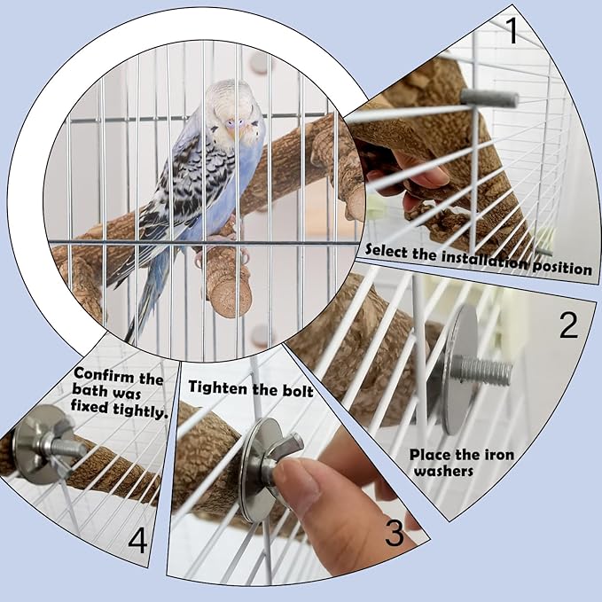 IBWell Bird Ladder for Cage Bird Stands for Parrots Parakeet Perches Cockatiel Perch Natural Bird Perches Budgie Perch