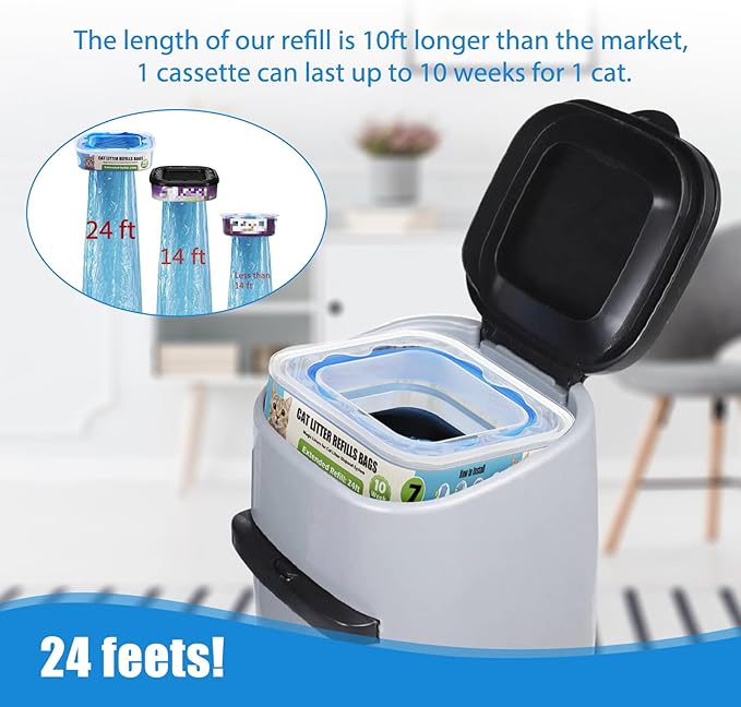 Cat Litter Refills Cartridge Compatible with Your Genie Litter Standard, Plus and XL Cat Litter Pail, 8 Packs