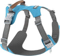 No Pull Dog Harness – Adjustable Reflective Nylon Vest for Small Medium Large Dogs, Escape Proof Training Harness with Leather Control Handle, Lightweight Aluminum Hardware (Cyan, L)