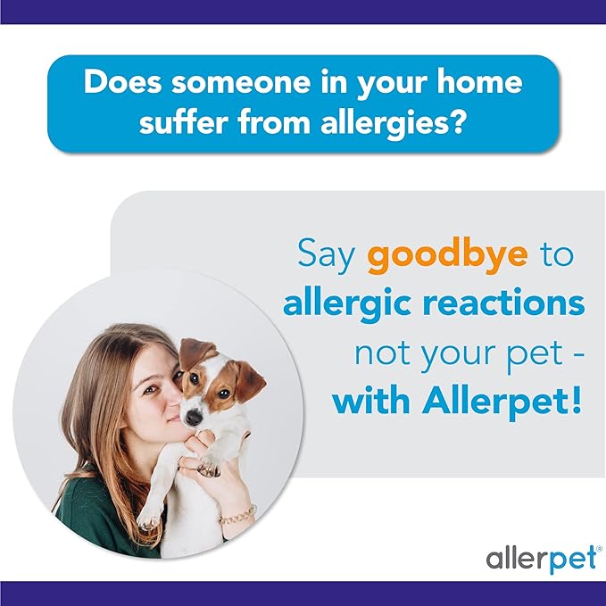 Allerpet Dog Dander Remover w/Free Applicator Mitt & Sprayer - Best Pet Dander Remover for Allergens - for Canine Dry Skin Treatment - Good for Fur & Skin - 2 Pack (12oz)