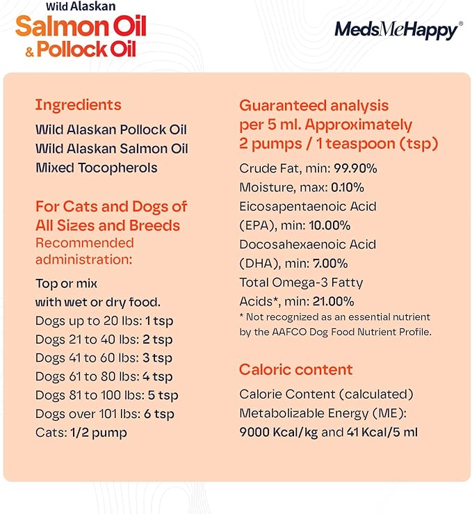 Wild Alaskan Omega 3 Salmon Oil for Dogs - Fish Oil for Dogs Natural Liquid - Must-Have Cat & Dog Essentials for Health - Cat and Dog Supplies Supports Skin & Coat - 8 Fl. Oz