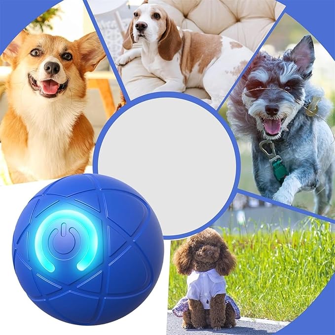 2025 LED Interactive Dog Ball Shaky for Lighted Electric Ball Thrower Launcher USB Rechargeable Automatic Moving Dog for/Small/Medium/Large Dogs (Orange)