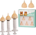 Silicone Feeding Nipple and Syringes for Newborn Kittens, Puppies, Rabbits, Small Animals, Bubble Milk Bowl (3 Size Nipple+3 Syringes)