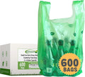 T-shirt Biodegradable Green Plastic Bag (600 ct.) Small Can Liners Thank You Grocery Shooping Size Doggy Poop Bags Compatible with Arm & Hammer Swivel Bin & Rake pooper scooper Multipurpose Bags
