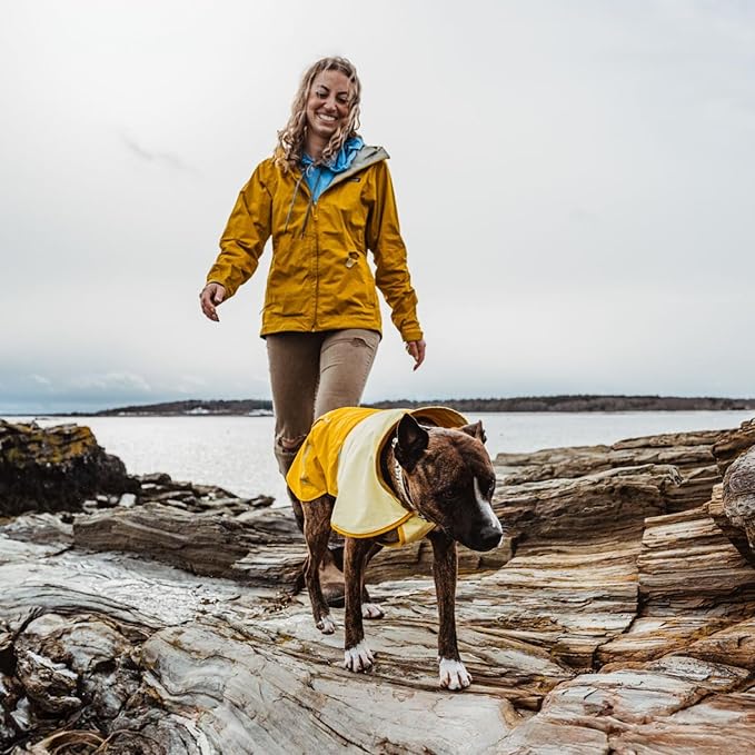 Ruffwear, Sun Shower Dog Raincoat, All-Weather Jacket, Waterproof, Windproof & Lightweight, Mineral Yellow, XX-Small