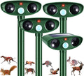 4 Pack 2026 Solar Ultrasonic Animal Repellent Cat Rabbit Deterrent Racoon Deer Repellent Devices with Motion Detection for Squirrel Dog Rodent Waterproof Skunk Repellent for Yard
