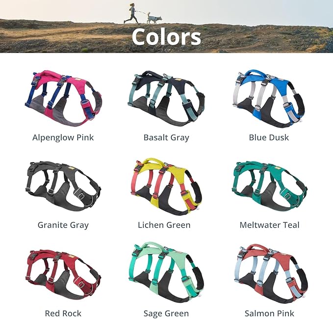 Ruffwear, Flagline Dog Harness, Lightweight and Reflective, No Pull Dog Lift Harness for Hiking, Running and Everyday Use, Alpenglow Pink, XX-Small