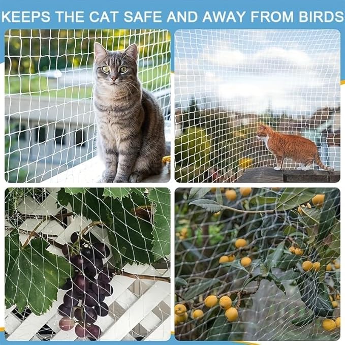 Cat Escape Proof Net - Heavy Duty Polyethylene Wire Mesh for Windows, Balcony & Outdoor Enclosures(1.5 * 2m)