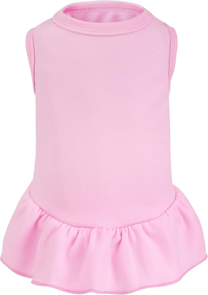 Dog Dresses Cat Skirt Solid Color Dog Clothes Summer Sleeveless Puppy Girl Clothes for Small Pet Dogs Cats (Pink, Small)