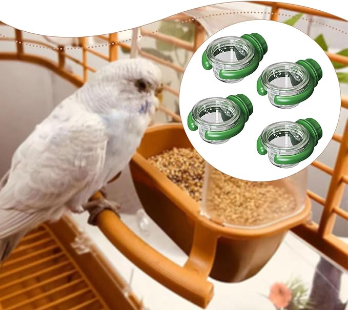 MYCENSE 4X Bird Water Feeder Accessory Sturdy Yard Transparent for Outside Multifunctional Hanging Gifts Food Container Decoration, Green