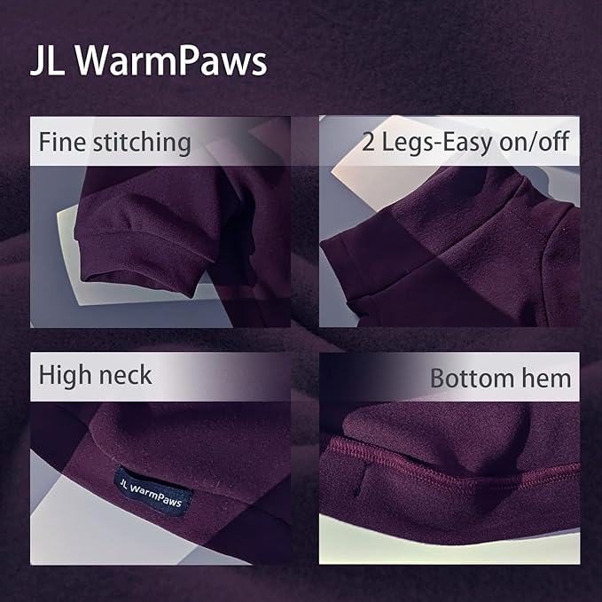 Fleece Sphynx Cat Clothes Soft Hairless Cat Clothes Pullover Cat Sweater for Chihuahua All Season Light and Warm Kitten Cloth Only Puppy Clothes Small Dog Sweater (Dark Purple, 2XL)