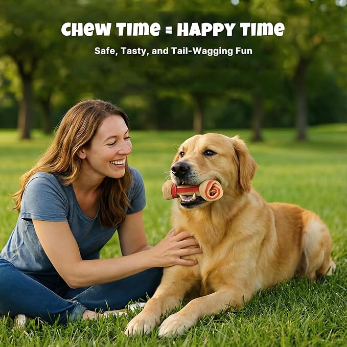 Havira Rawhide Free Dog Chew Bone, 7 Count Classic Peanut Flavor, 6–7 Inch Long Easy-to-Digest Chews for Daily Rewards, Training or Calm Chewing, Safe Rawhide Alternative Dogs Love