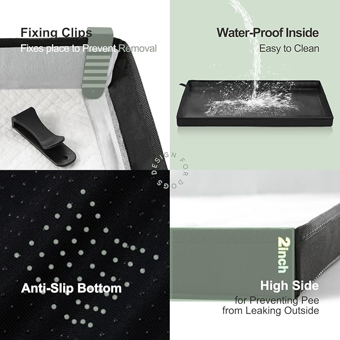 Large Portable Dog Pee Pads Holder for Travel, Puppy Pad Holder Foldable Liner Base 44''x34'' Training Pad Holder with Fixing Clips, Dog Litter Box Waterproof, Easy Clean,Indoor Potty