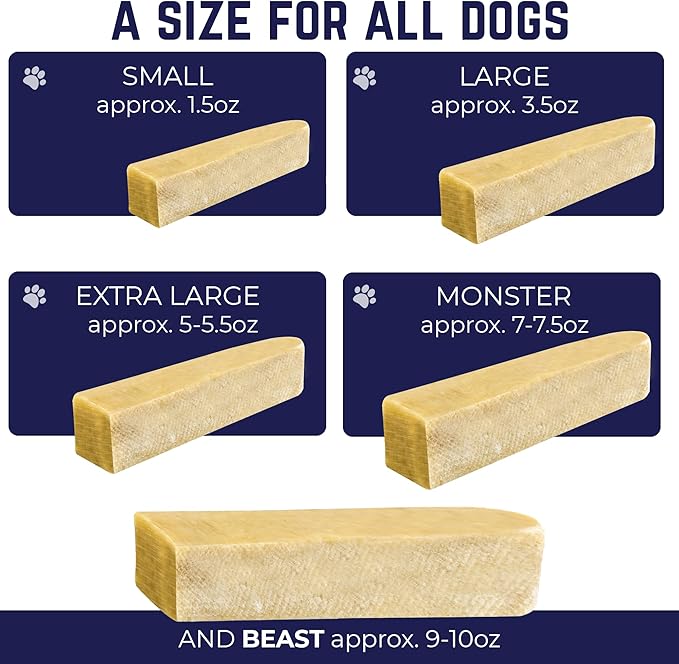 Devil Dog Pet Co. Himalayan Yak Cheese Dog Chews, Extra Large - 3 Pack, 100% Natural & Healthy, Lactose-Free, Long-Lasting Dog Treats, Premium Yak Milk Chew Bones for Dogs