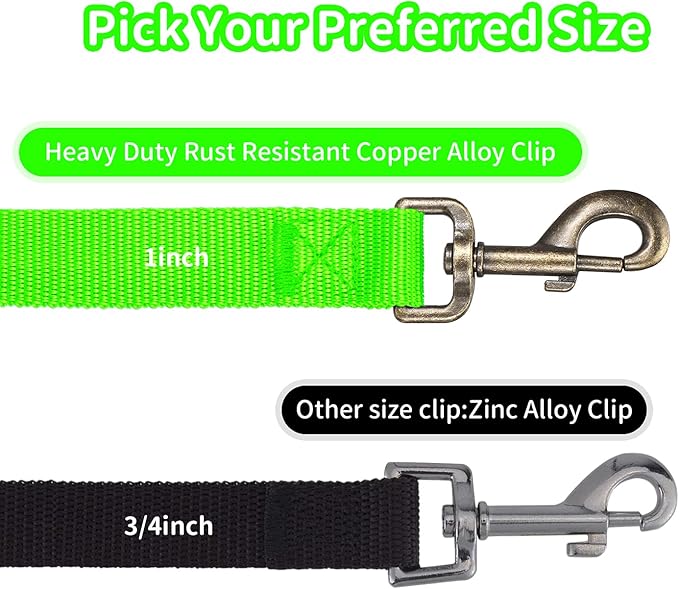 HIKISS Long Dog Leash Obedience Recall Training Agility Lead with Thickening Material for Large Dog - 15ft 20ft 30ft 50ft 100ft Training Leash(Green 100ft)