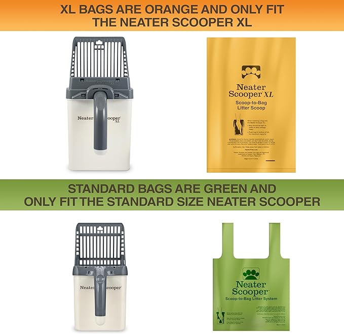 Neater Pets Neater Scooper XL Size Extra-Capacity Waste Bags, Refill Bags for Neater Scooper XL Cat Litter Scoop, Lavender Scent (6 Rolls, 90 Count)